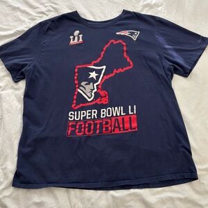 Nike Large New England Patriots Mens TShirt Blue NFL Super Bowl LI Champions XXL